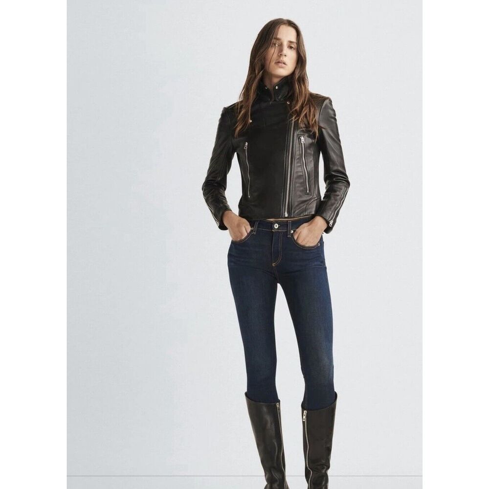 Rag & Bone Skinny Low Rise Jeans - Size 25 - Dark Wash Blue